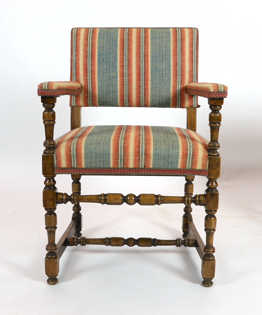 SOLD A matched set of twelve 17th century and later dining chairs, width 46cm, depth 38cm, height 92cm, carvers width 62cm, height 95cm, depth 60cm